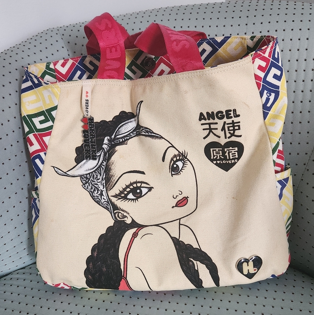 Angel Lovers Harajuku Canvas Tote Bag